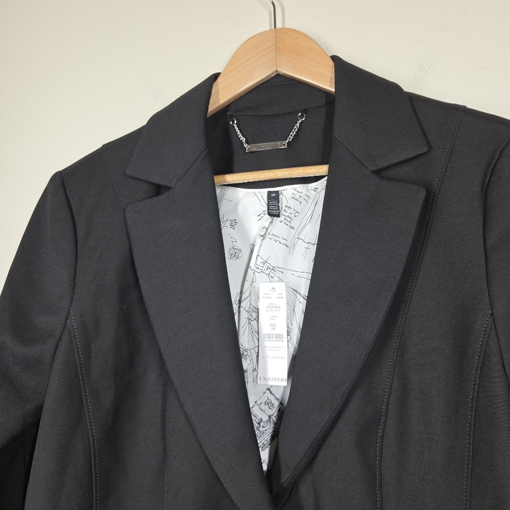 NWT WHBM Black Signature Blazer Two Buttom Stretch 18 Career Office Capsule - Picture 2 of 9
